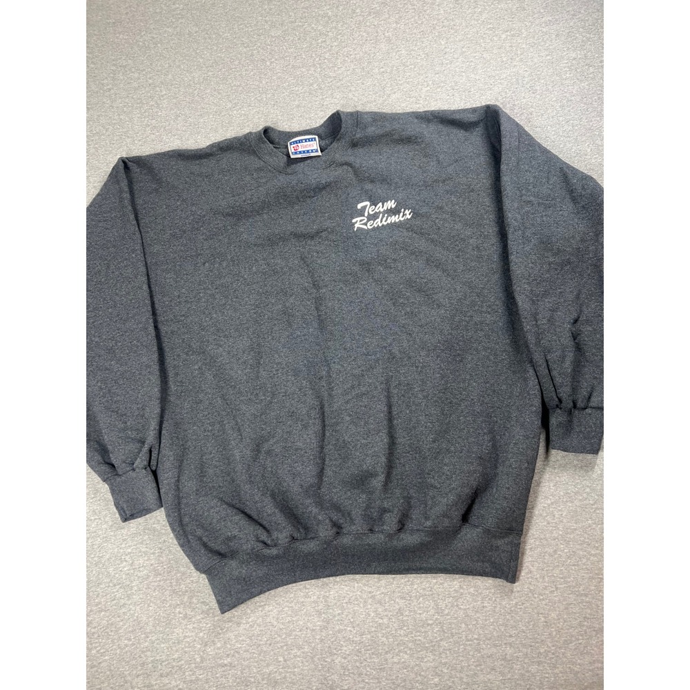 Hanes Sweatshirt Mens XL Grey Excellent Team Redimix PrintPro Ultimate Cotton